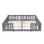 Solid Wood Montessori Floor Bed With Star Guardrails, For Two 90X200cm European Single Beds, Twin Kids Playpen Bed-140977974-140517636