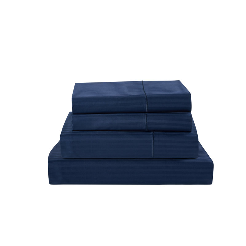 Ensemble de draps 100% coton égyptien Bibb Home, Bleu marine