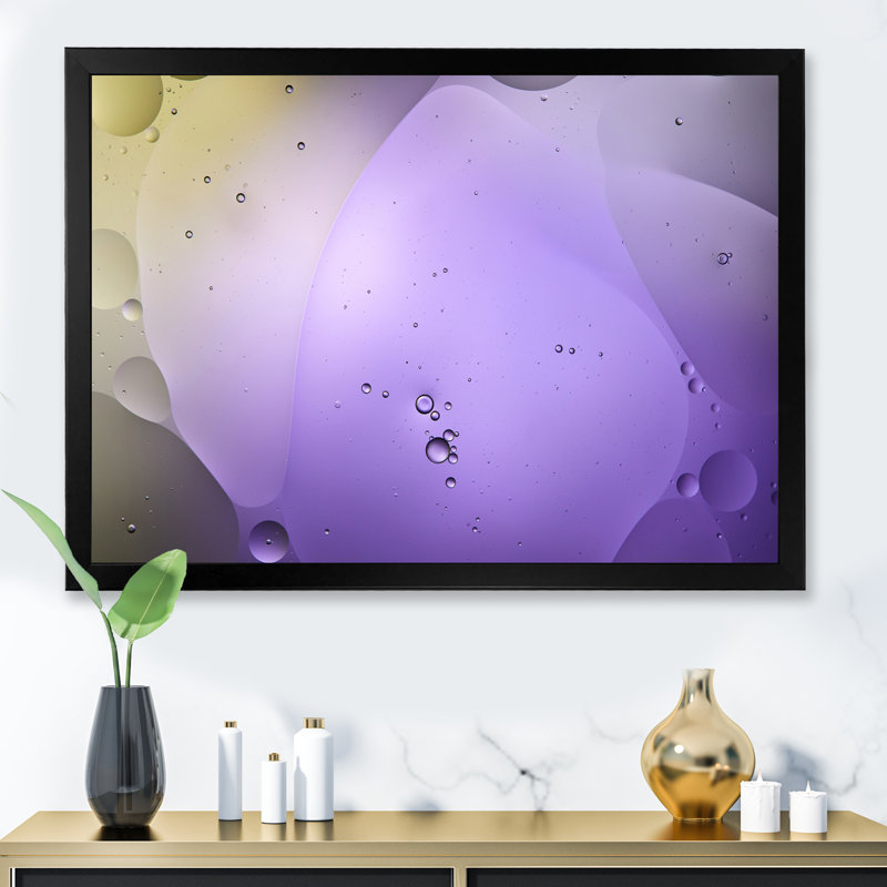Encre mauve «Mising Under Water», reproduction d'art sur toile moderne, H 12 po x l 20 po x P 1 po, Toile avec cadre noir