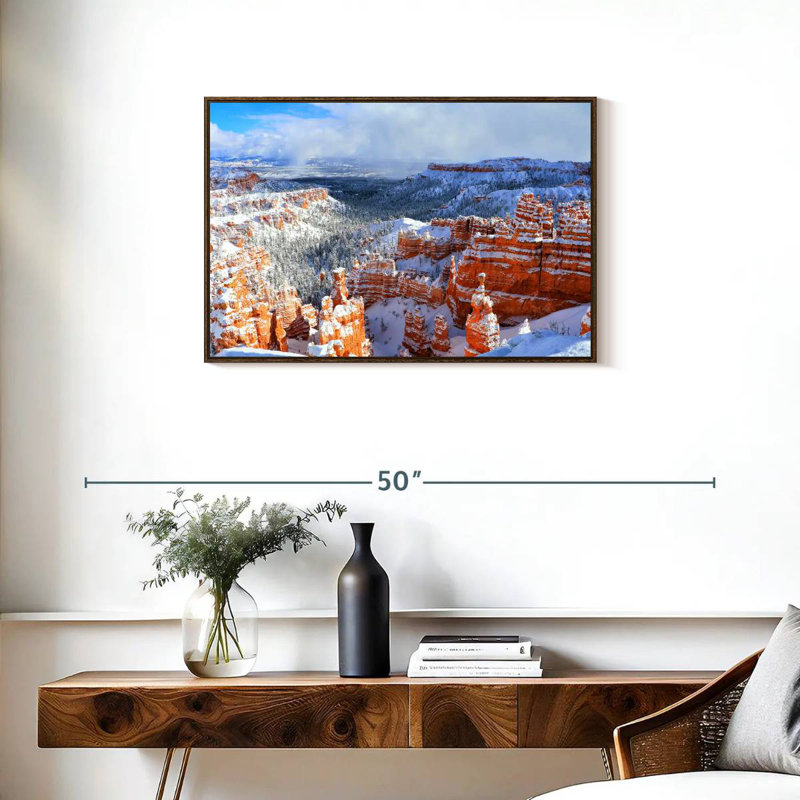 Hiver à Bryce Canyon, Cadre flottant noyer, 31 po x 21 po