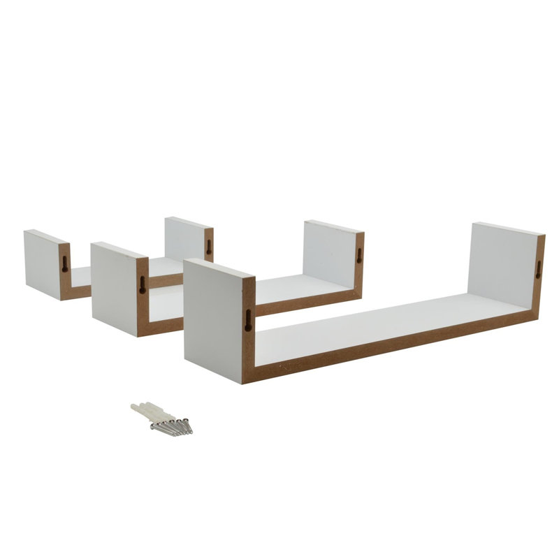 6 Piece U-Shaped Floating Shelf