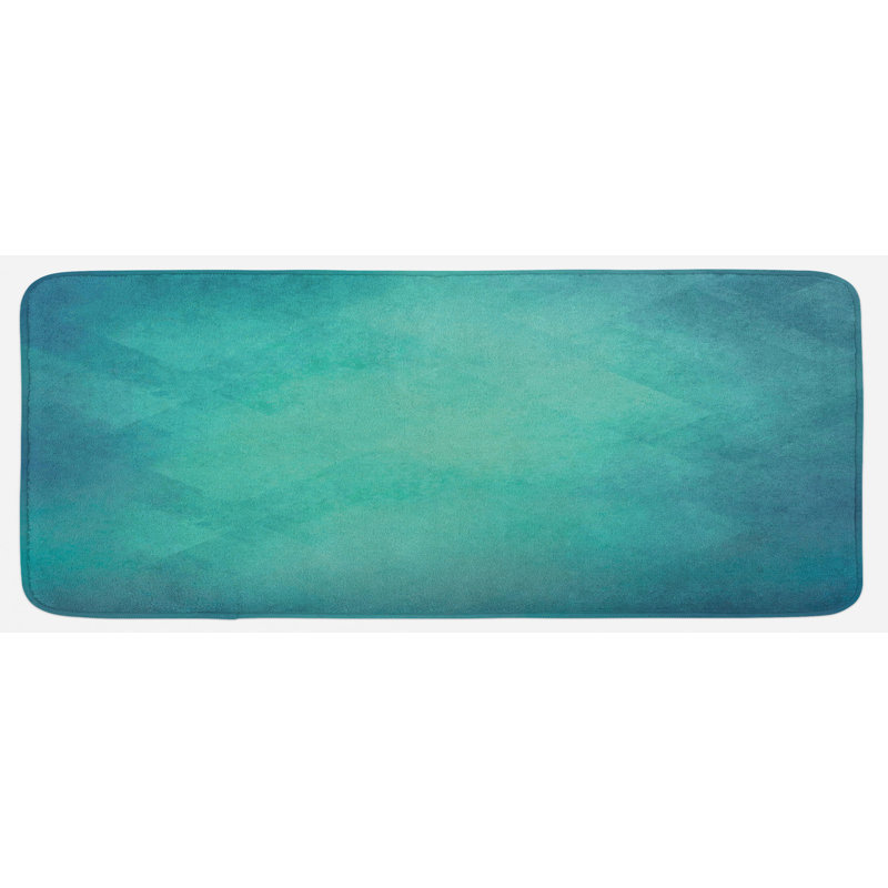 Tapis de cuisine bleu turquoise et turquoise