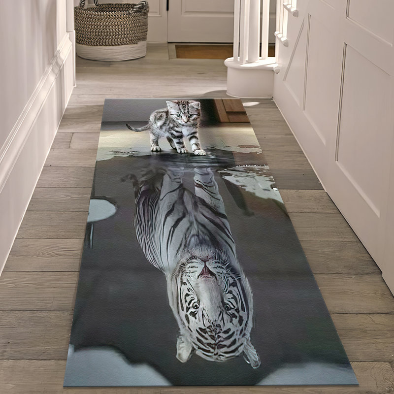 Tapis à motif floral avec motif floral doux pour un décor intérieur élégant dans des tons de terre