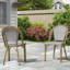 Chaise bistro mauve Leaf (ensemble de 2) chaises en osier tissé à la main pour l'extérieur-308181497
