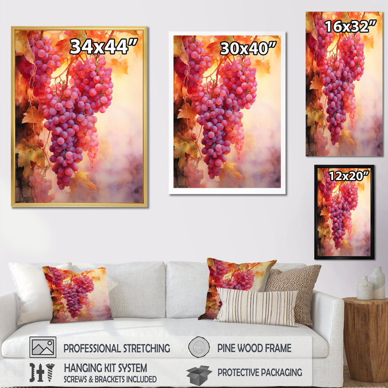 Vineyard Veil I - Imprimé, Cadre simple argenté, H 20 po x l 12 po x P 1 po