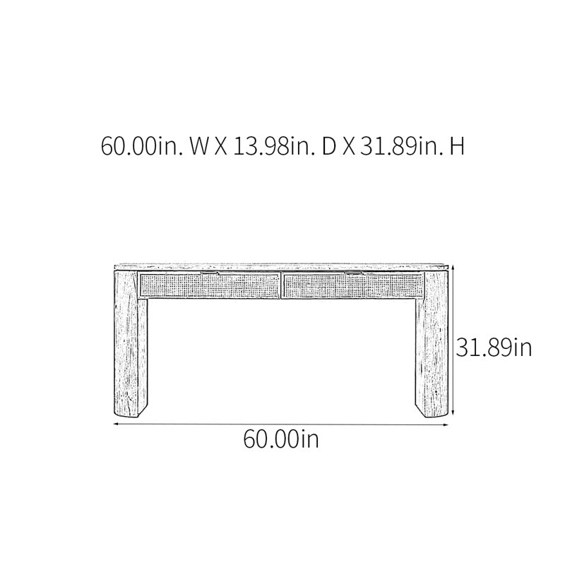 Console Retro Minimalist, 31.89" H x 60" W x 13.98" D