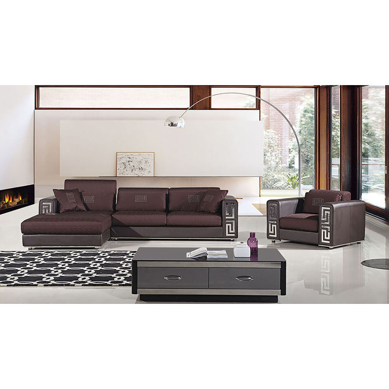 Canapé et chaise modulaire de 117 po de large à gauche, Mélange de lin bourgogne