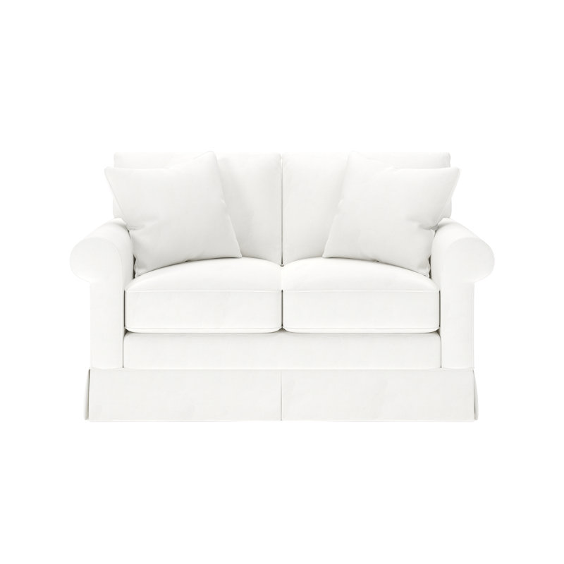 Friedman Upholstered Loveseat, Classic Bleach White