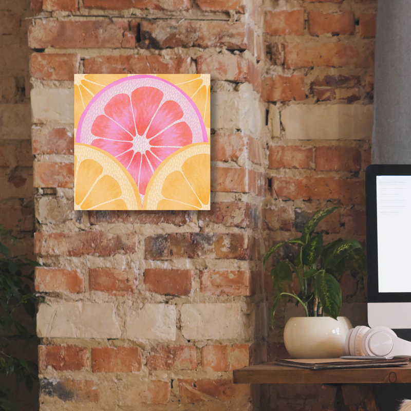 "Epic Graffiti" Citrus Pattern "par Rachel Hallquist, art mural sur toile, H 12 po x l 12 po x P 0,75 po