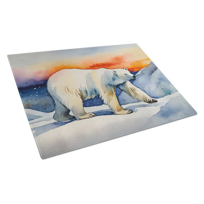 Polar Bear Glass Cutting Board Large