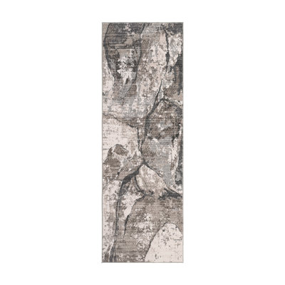 Modern Abstract Runner 2x6 Washable Runner Rug Non Slip, Non Shedding Thin Low Pile Rug for Entryway Kitchen Hallway, Indoor Foldable Small Space Carpet for Apartments, Brown