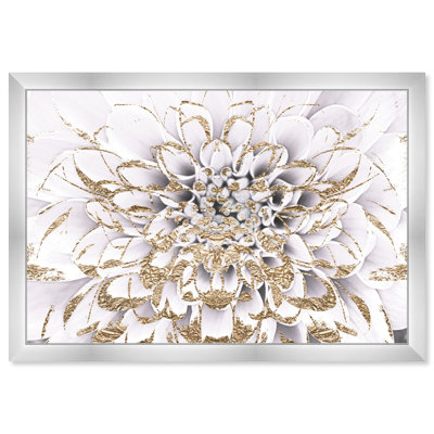 Floralia Blanc - Cadre traditionnel sur papier pour chambre à coucher