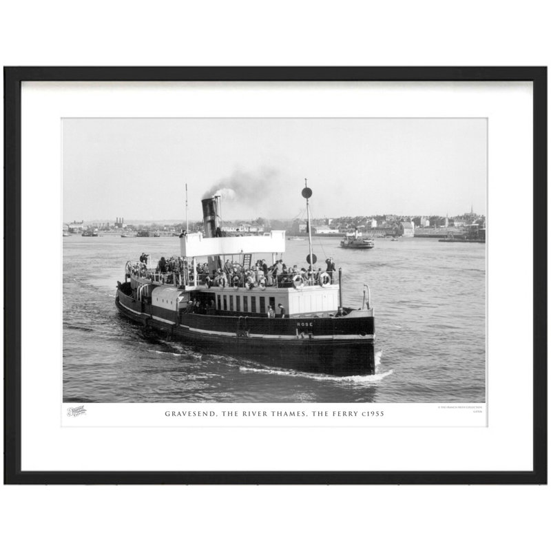 Gravesend, The River Thames, The Ferry C1955 - Single Picture Frame Print, 60cm H x 80cm W x 2.3cm D