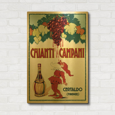 « Chianti Campani » de Vintage Posters, affiche murale en métal doré, 61 x 91 cm