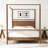 Modern Solid Wood King Size Canopy Bed Frame, 4-Poster Platform Bed with Built-in Headboard, No Box Spring Needed, Walnut Finish, Easy Assembly, Minimalist Bedroom Furniture-925467980-925467982-939111075