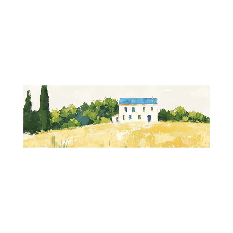 La maison d'été - reproduction d'art murale - toile tendue, 36 po x 12 po, Toile tendue avec châssis, Sans cadre