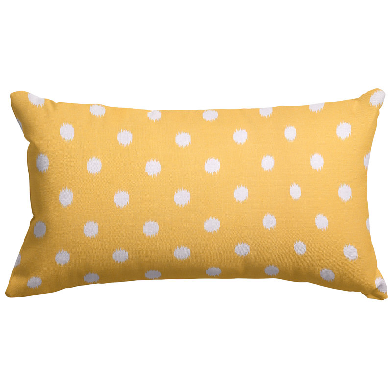 Ikat Dot Outdoor Rectangular Throw Pillow, Citrus