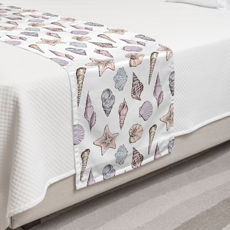 Twin Purple Multicolor Polyester Nautical Bed Runner