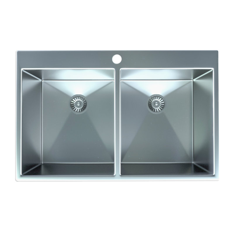 31'' L Drop-In Double Bowl Stainless Steel Kitchen Sink