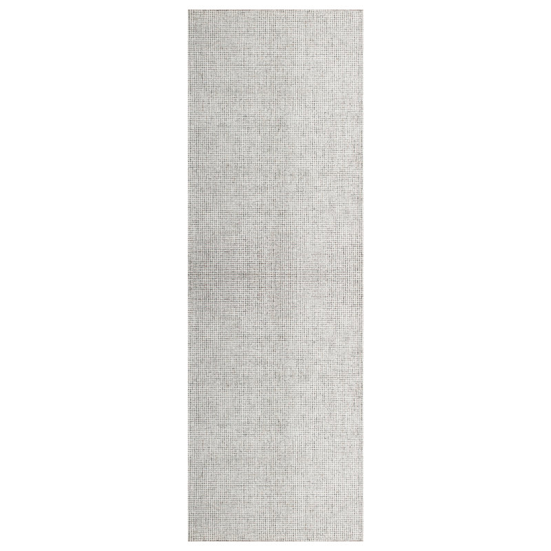 Abstract Contemporary Grid Handmade Wool Blend Area Rug, Runner 2'6" x 8', Rust/Beige