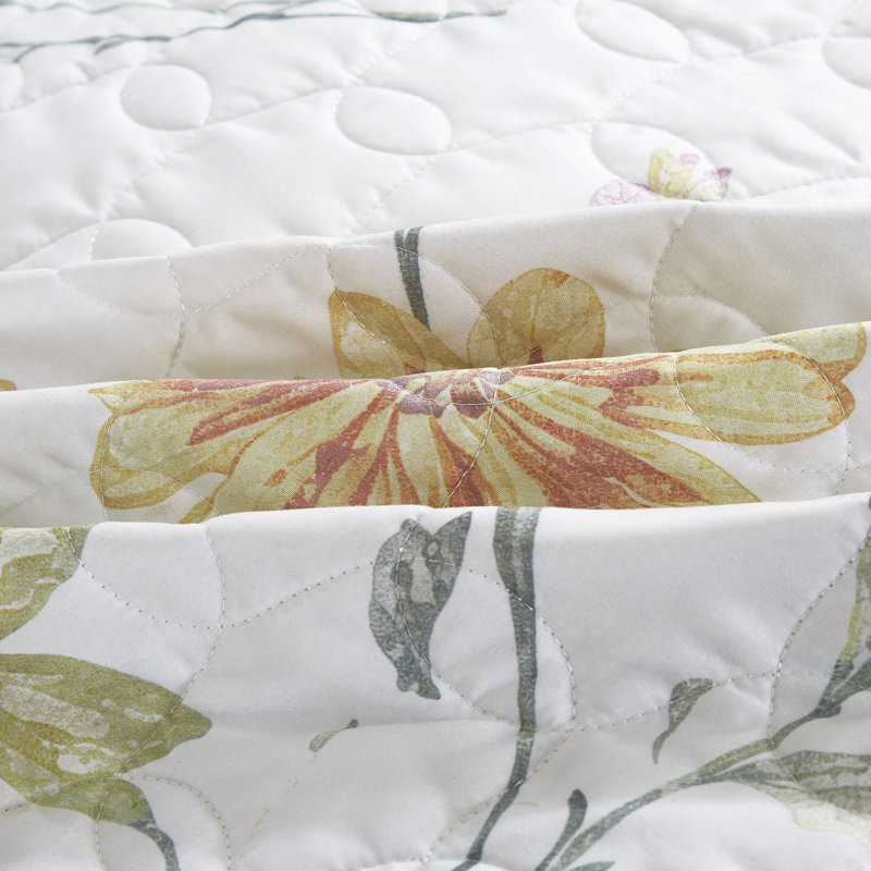 Ensemble de couvre-lit avec courtepointe rose Dahlia, Très grand lit
