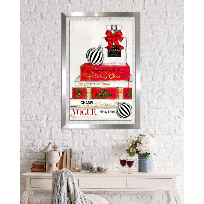 " Holiday Reading " by BY Jodi, 39.5" H x 27.5" W x 0.75" D, Silver Framed Acrylic