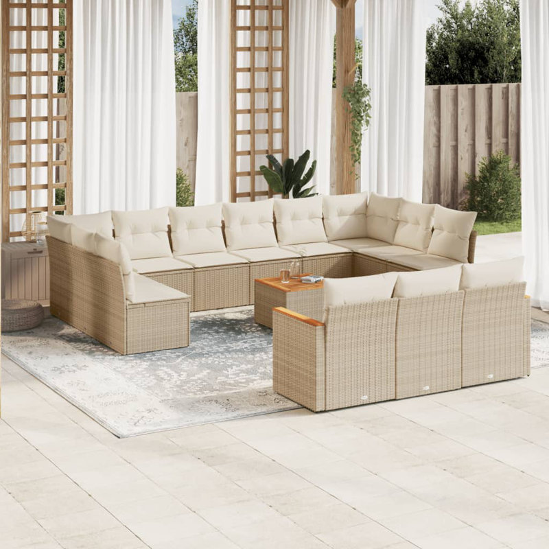 Grand canapé modulaire en rotin PE Vidaxl