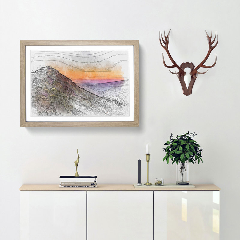 Sequoia National Park in Nevada in Abstract - Picture Frame Graphic Art Print, 40cm H x 60cm W x 2cm D, Oak