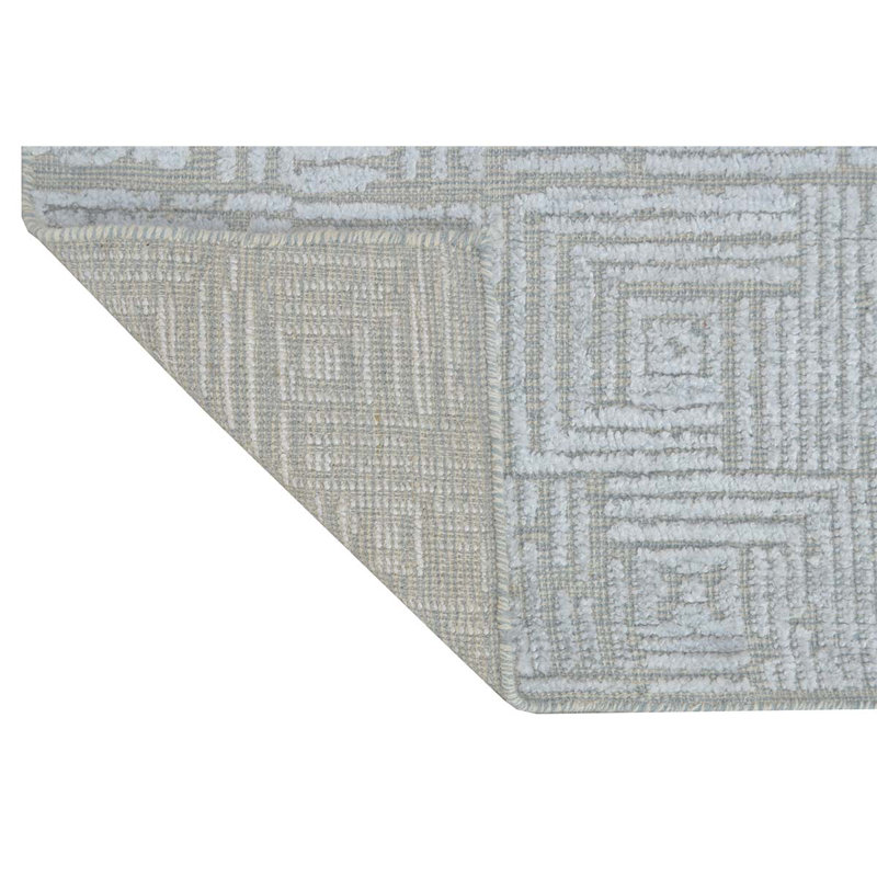 Geometric Area Rug in Silver Gray/Beige, Rectangle 6' x 9'