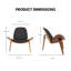 Fauteuil d'appoint en cuir Mid Century Modern