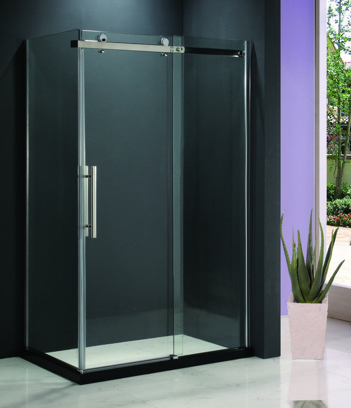 Basco Deluxe 56 in. x 68 in. Framed Sliding Shower Door in Chrome