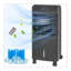 Refroidisseur par évaporation portable noir 3-en-1 avec chambre à glace, oscillation à 60 ° et minuterie 12H - Ventilateur d'humidificateur pour pièce intérieure-130466076
