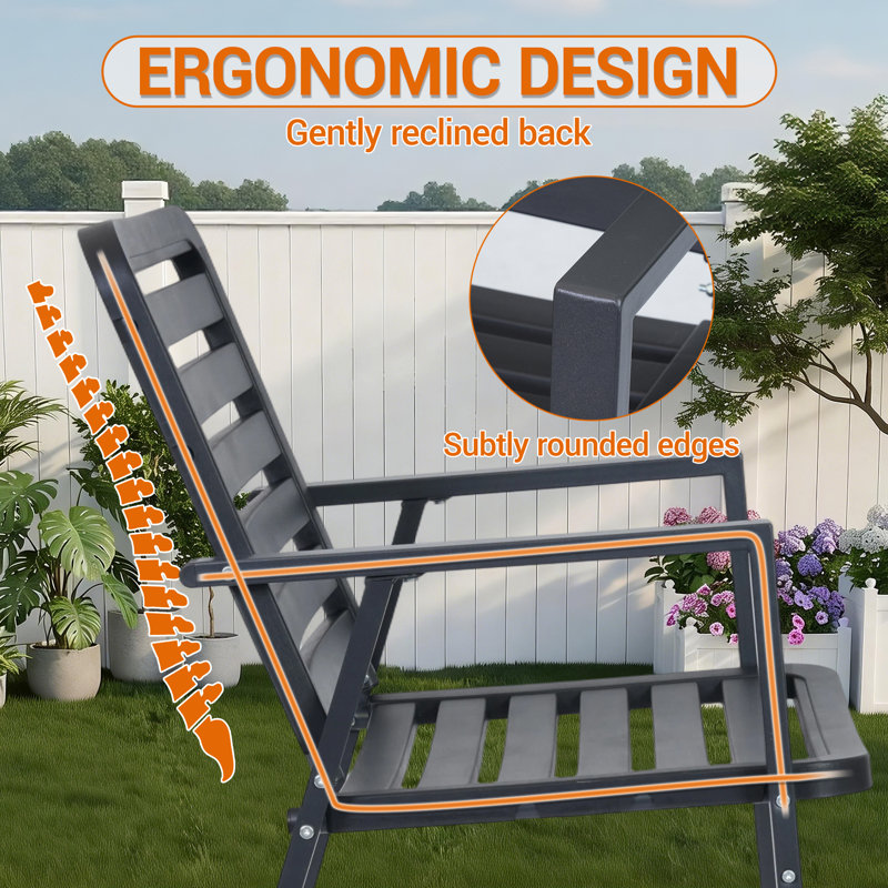 3 Pieces Bistro Table and Chairs, Waterproof Patio Furniture Set, All-Weather Outdoor Table and Chairs, Balcony Furniture for Porch, Yard, Garden, Grey