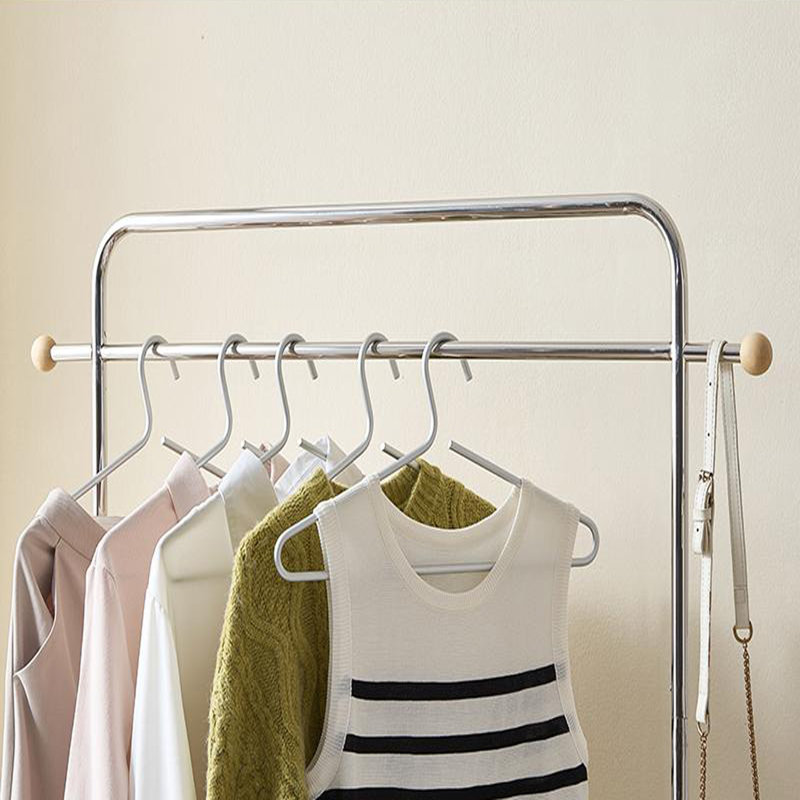 Movable Rattan Coat Rack with Rubberwood, Brown