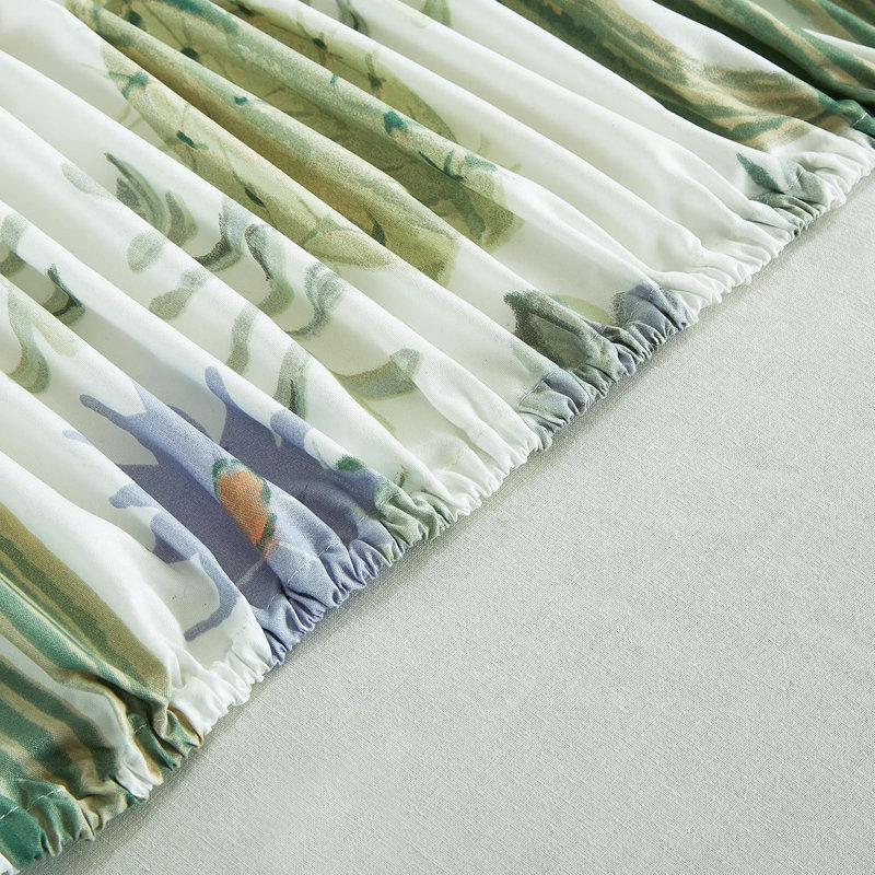 Queen Green Cactus Succulent Print Microfiber Bed Sheet Set