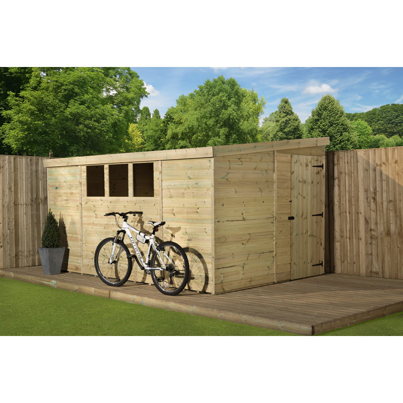 5 Ft. W x 12 Ft. D Shiplap Pent Wooden Shed, 8ft. W x 9ft. D