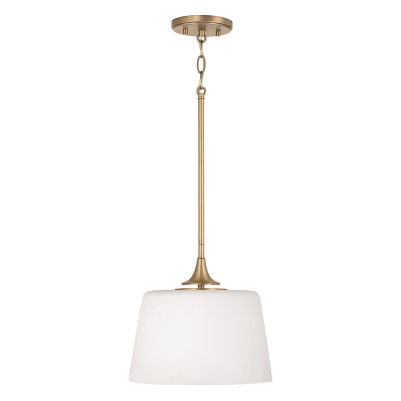 Luminaire suspendu simple 1 lumière Empire, Laiton vieilli
