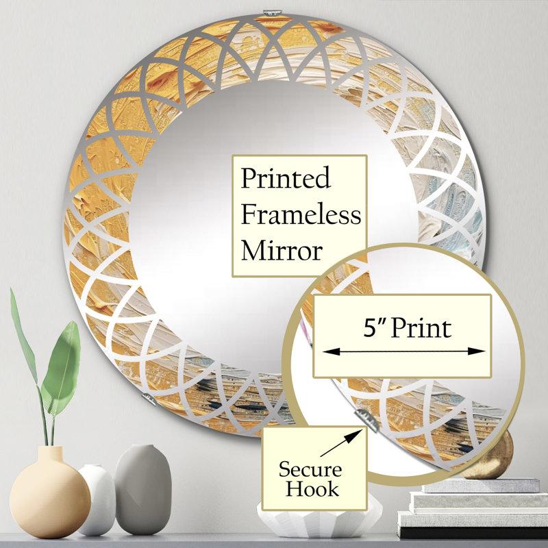 Woodmoor - Miroir mural moderne rond, 24 po x 24 po