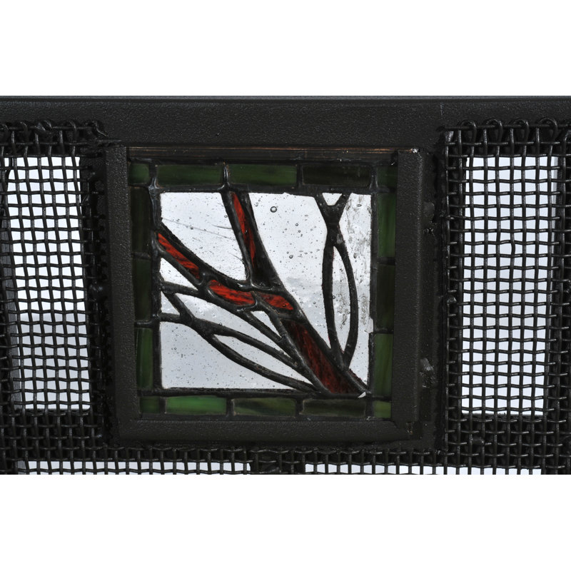 Branch 3 Panel Iron Fireplace Screen