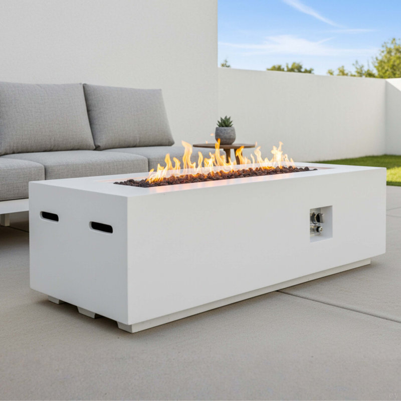 Table d'extérieur d'extérieur au propane 60 pouces, 60 000 BTU avec foyer imperméable, allumage automatique, pierres de lave gratuites