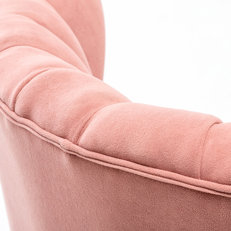 Grey Pink Sofa with cushion footstool, Pink Velvet
