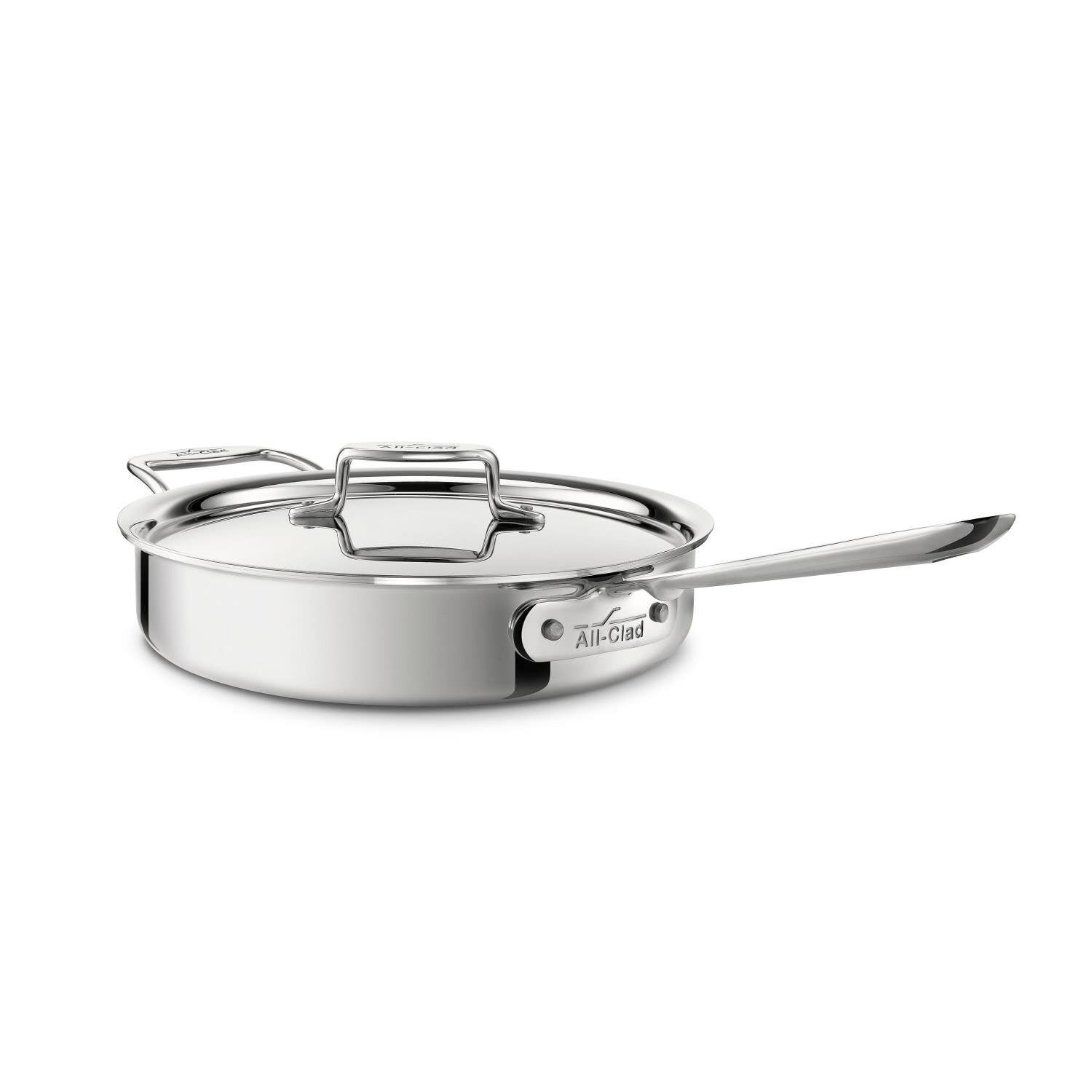 D5 Stainless Polished 5-ply Bonded Cookware, Sauce Pan with lid, 4 quart