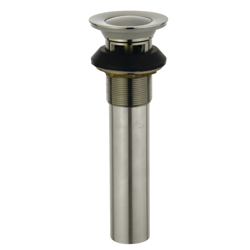Drain escamotable pour lavabo de salle de bain avec trop-plein Complement, Nickel brossé