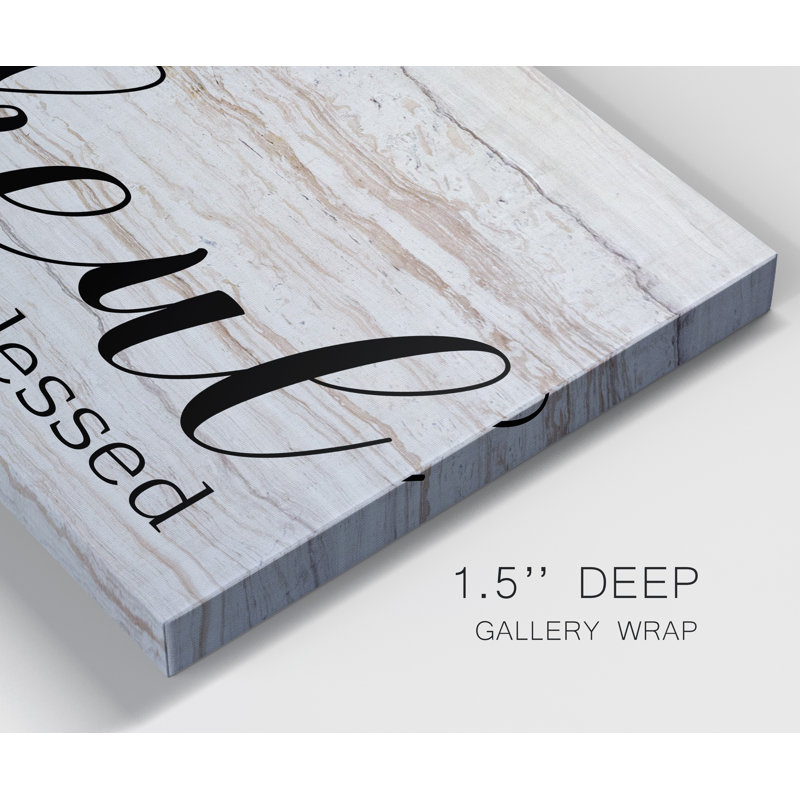 Thankful & Blessed - Impression sur toile tendue, H 20 po x l 40 po x P 1,5 po