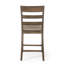 De 2 tabourets rembourrés - Pu brun, structure stable en bois d'hévéa avec dossier, 40,58 po H, 21,98 l, 20,23 po, dossier de dossier, haut, profond, l