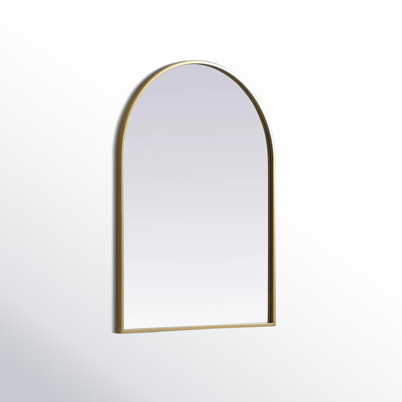 Sabine Metal Arch Wall Mirror, 30" x 22", Brass