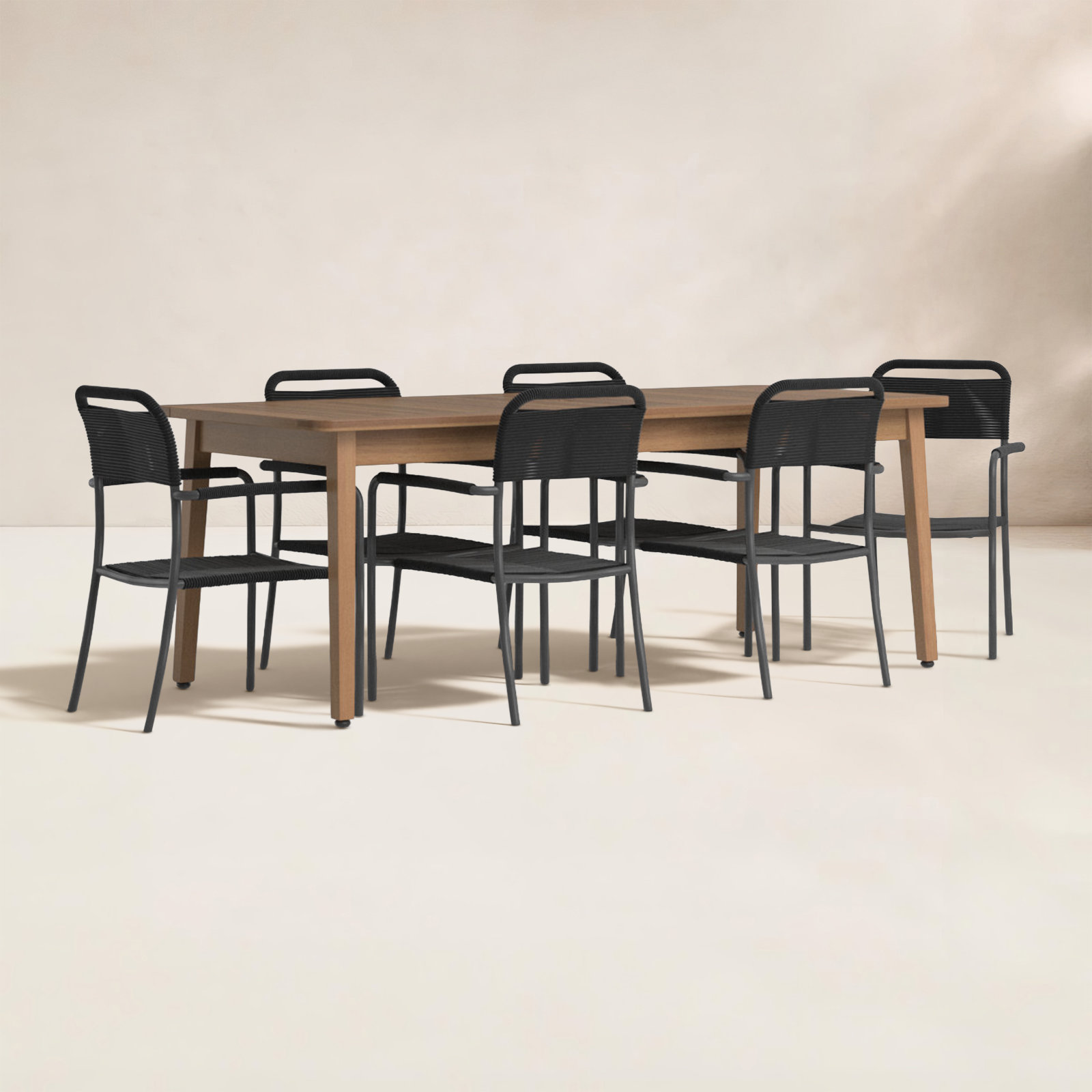 Anautica 85" Eucalyptus Patio Dining Set