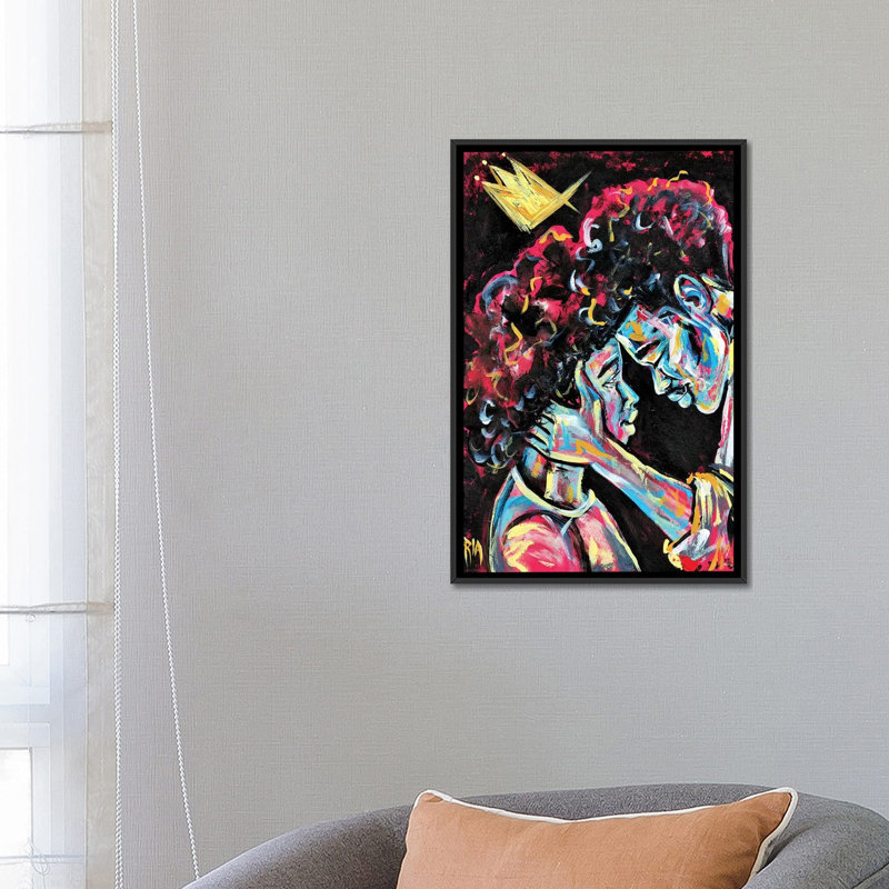 «You Make him Proud» par l'artiste Ria, reproduction d'art, H 26 po x l 18 po x 1,5 po, Toile avec cadre noir, Aucun mat