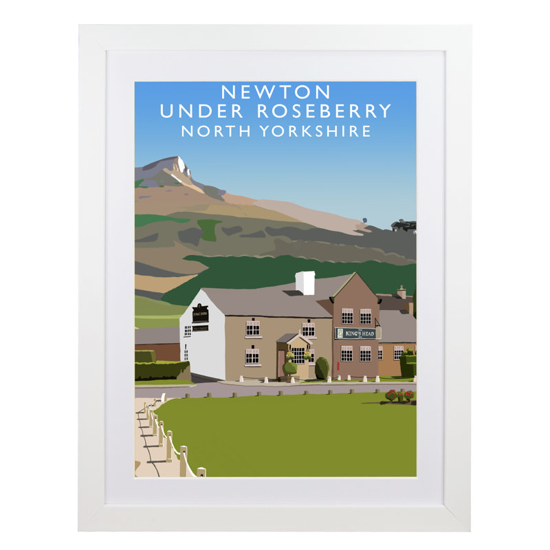 Newton Under Roseberry by Richard O'Neil - Print, 43.5 cm H x 33.5 cm W x 2.2 cm D, White Wood Frame