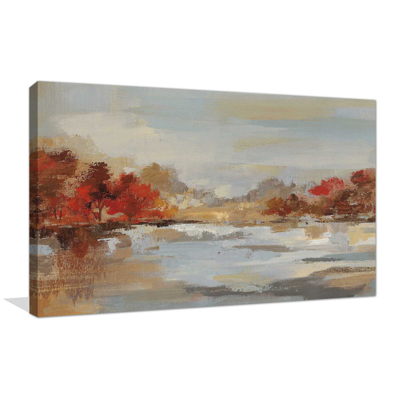 Récolte tardive d'automne - peinture, Toile tendue, H 18 po x l 30 po x P 1 po